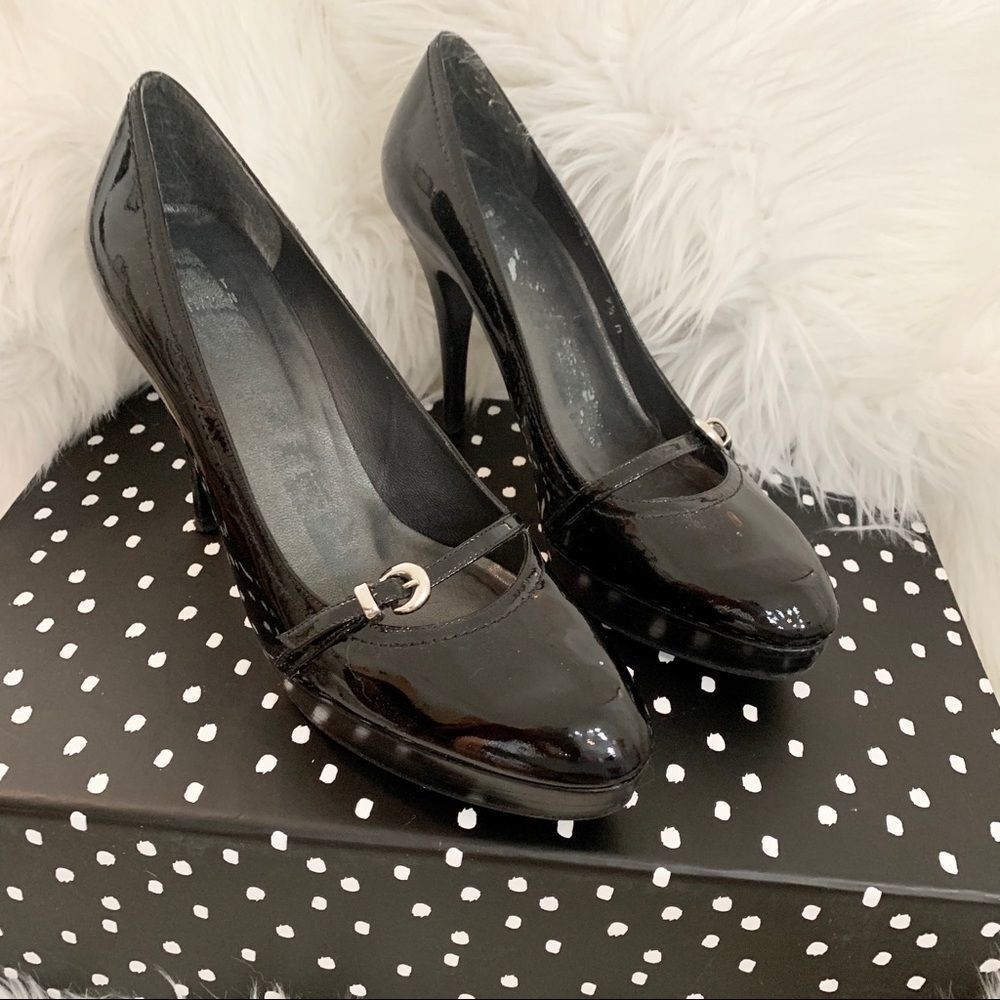 Stuart Weizman Platform Patent Leather Pumps 9.5 - image 2
